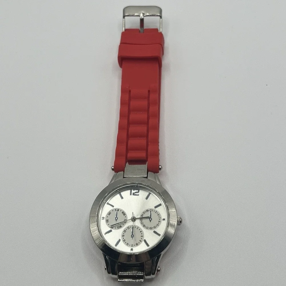 Woman's LBVYR Watch with Red Jelly‎ Band with stainless steel case gift *NEW*